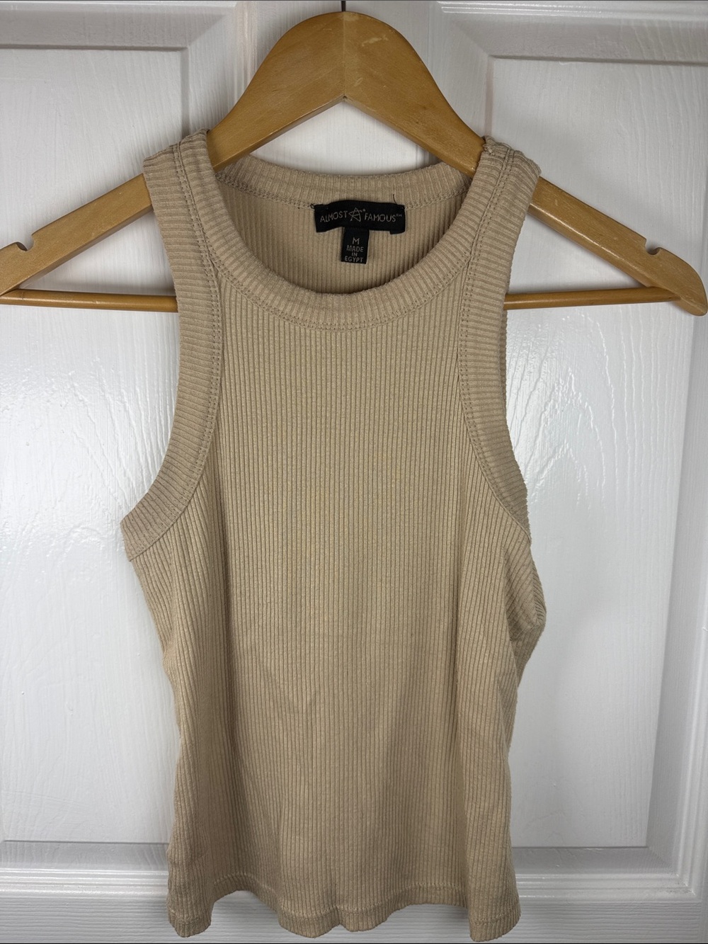 Almost Famous Ribbed Tank Top in Tan